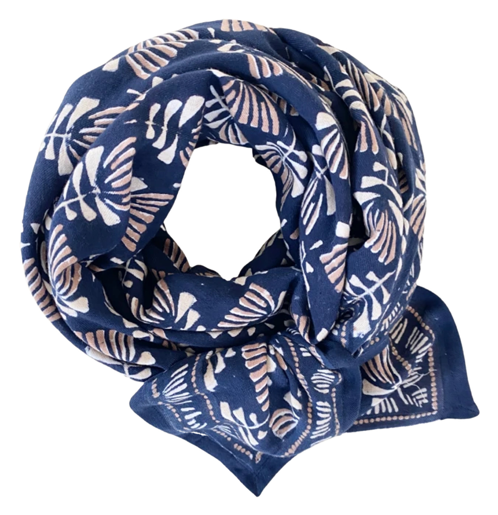 Apaches Collections - Foulard en coton imprimé - Taille Unique - Bleu | Place des tendances (FR)