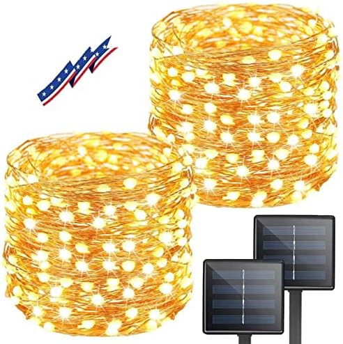 BHCLIGHT Solar String Lights Outdoor, 2-Pack 80FT 200 LED, Waterproof Copper Wire 8 Modes Solar F... | Amazon (US)