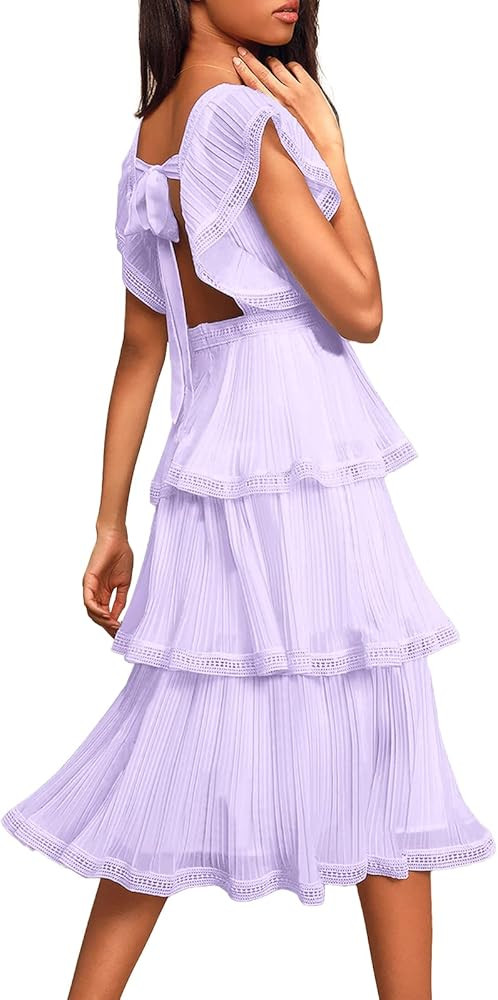 Women's Off The Shoulder Ruffles Summer Loose Casual Chiffon Long Party Beach Maxi Dress … | Amazon (US)