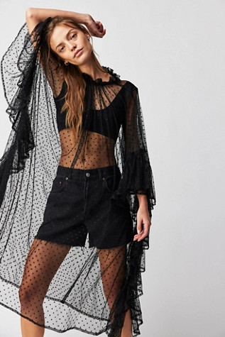 Swiss Dot Ruffle Kaftan | Free People (Global - UK&FR Excluded)