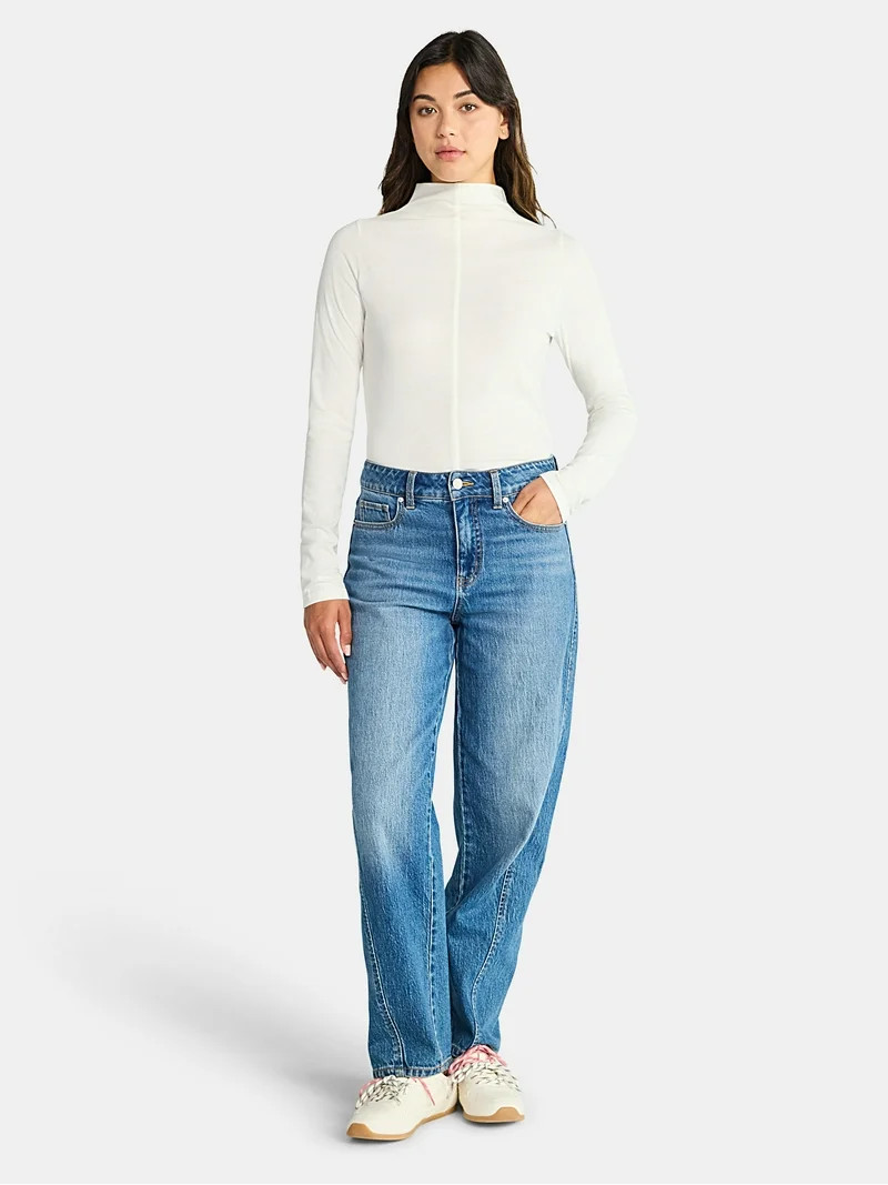 Time and Tru Women's Tissue Like Turtleneck Top, Sizes XS-XXXL | Walmart (US)