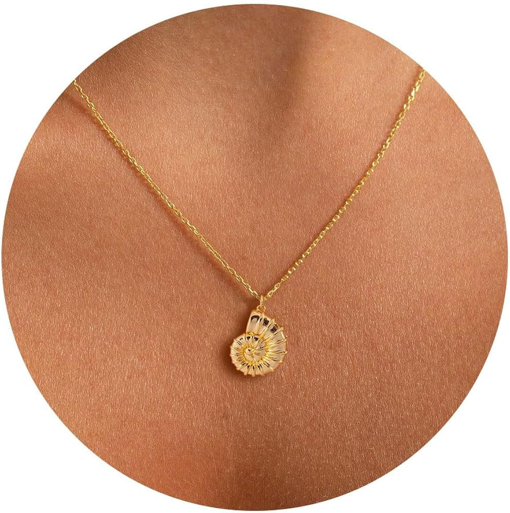 VRIUA Gold Necklace for Women - 14K Gold Plated Dainty Italian Horn Star of David Butterfly Sun L... | Amazon (US)