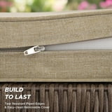 Ottowood Outdoor Chair Cushions Set of 6, Nature, 19" x 19" - Waterproof Fade Resistant Linen Pat... | Walmart (US)