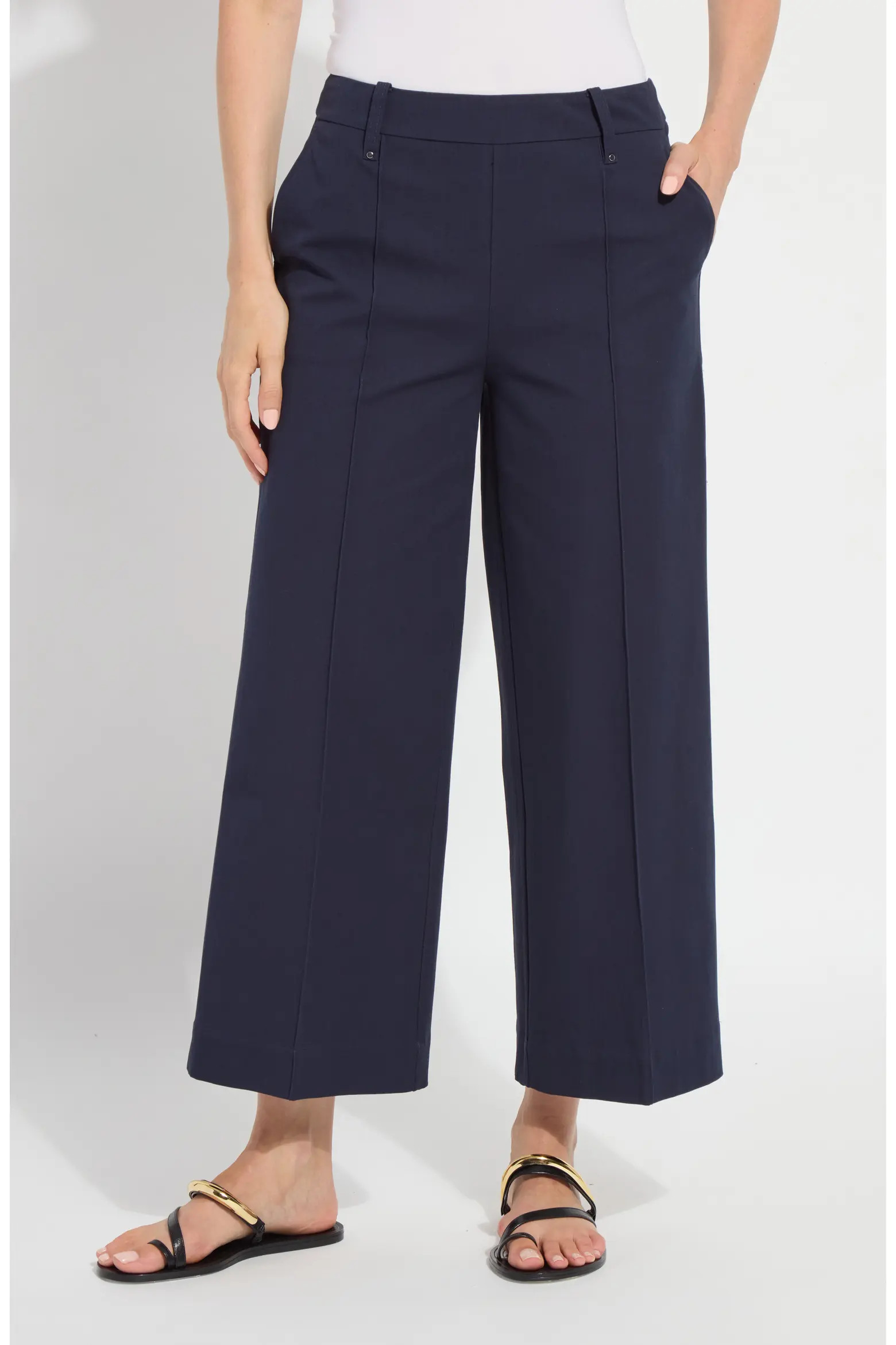 Lysse Miranda Pull-On High Waist Crop Wide Leg Twill Pants (Women) | Nordstrom | Nordstrom
