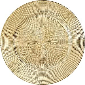 USA Party Flower Solar Plastic Charger Plate, Set of 12 (13 Inch)(Gold) | Amazon (US)