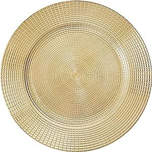 USA Party Flower Solar Plastic Charger Plate, Set of 12 (13 Inch)(Gold) | Amazon (US)