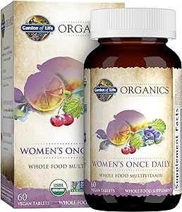 Garden of Life Organics Multivitamin for Women - Women's Once Daily Multi - 60 Tablets, Whole Foo... | Amazon (US)