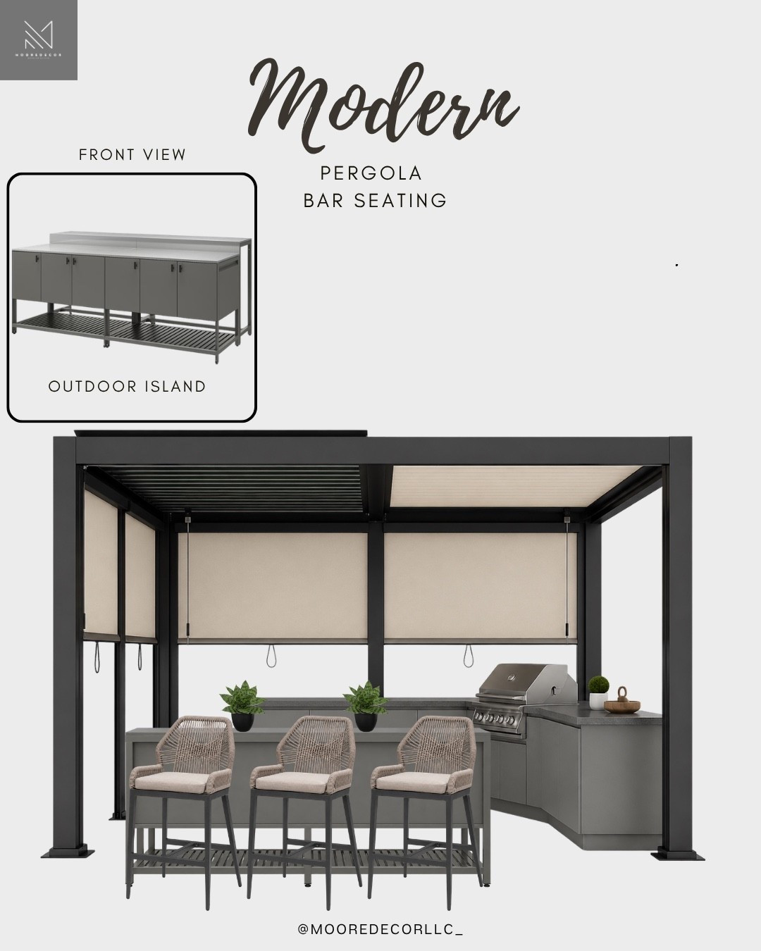 An elevated outdoor entertaining space complete with a modern pergola, built-in grilling station, and bar seating. Designed for hosting summer nights with a sleek, luxury-inspired aesthetic.

#LTKHome