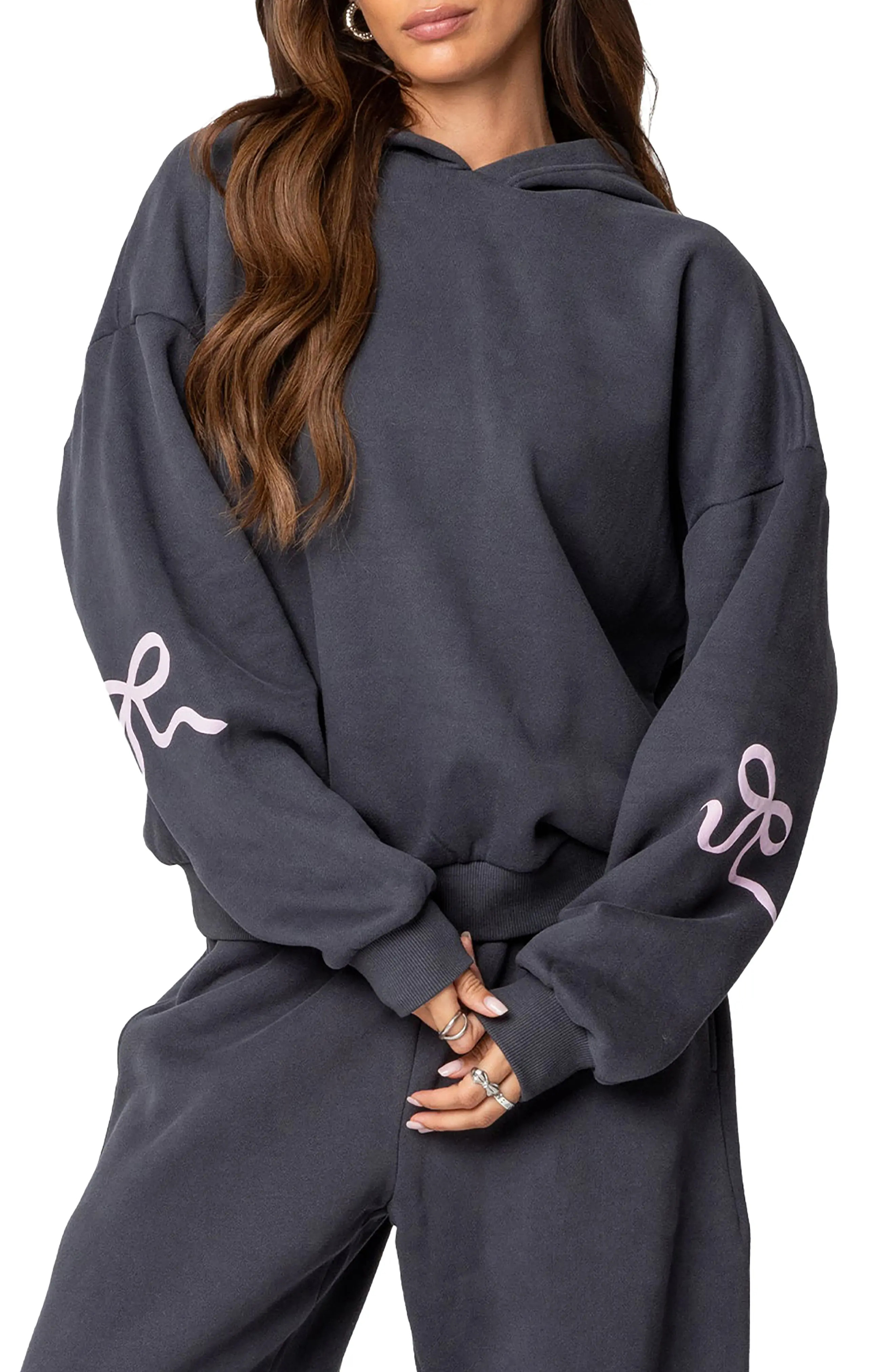 EDIKTED Bonney Bow Oversize Hoodie (Women) | Nordstrom | Nordstrom