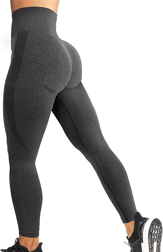 YEOREO Women High Waist Workout Gym Smile Contour Seamless Leggings Yoga Pants Tights | Amazon (US)