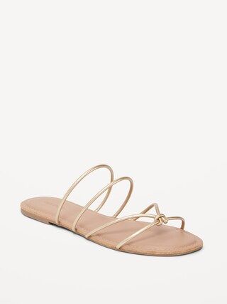 Faux-Leather Strappy Knotted Sandals for Women | Old Navy (US)