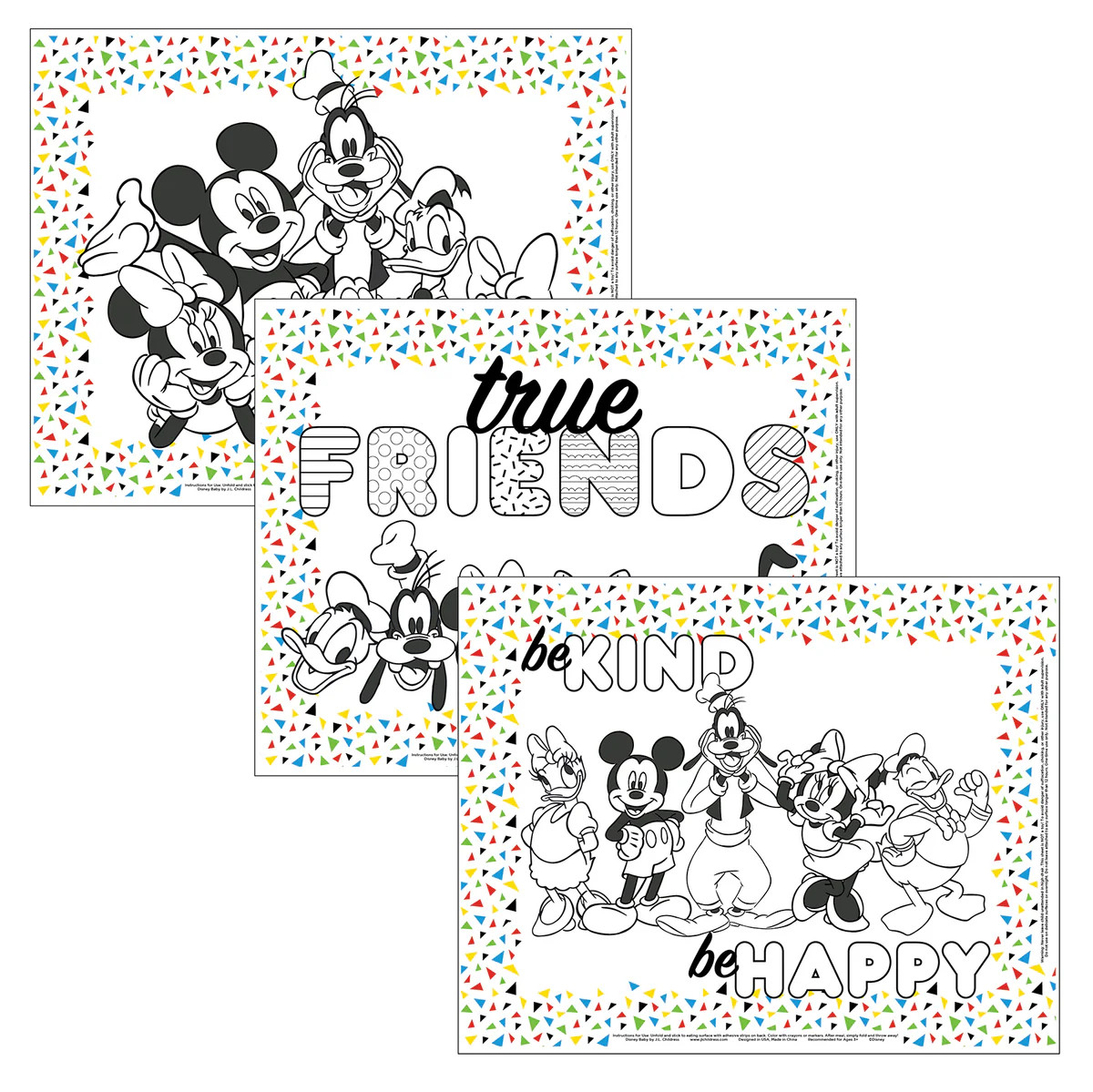 Disney Baby Disposable ColorMe Placemats, 24 Pack | J.L. Childress