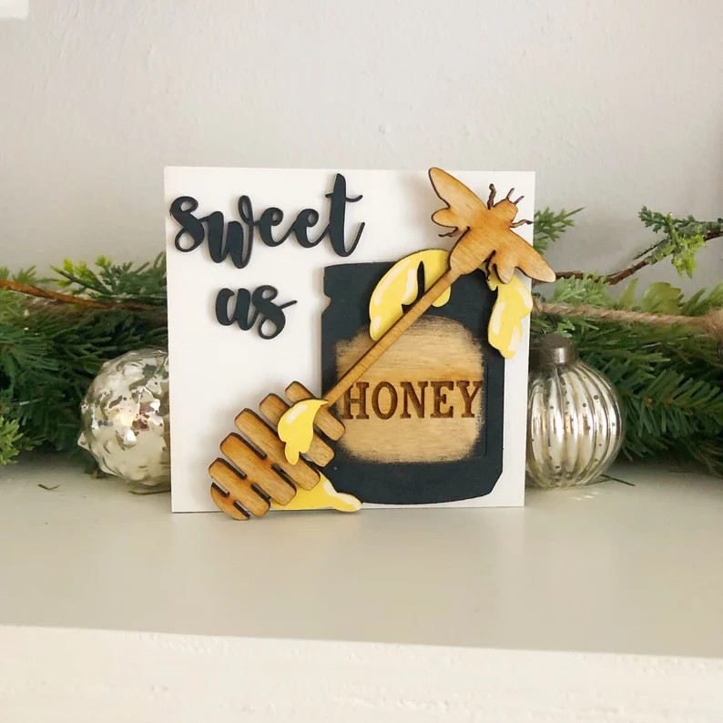 Sweet as honey sign, bee theme decor, honey decor, Tiered tray sign | Etsy (US)