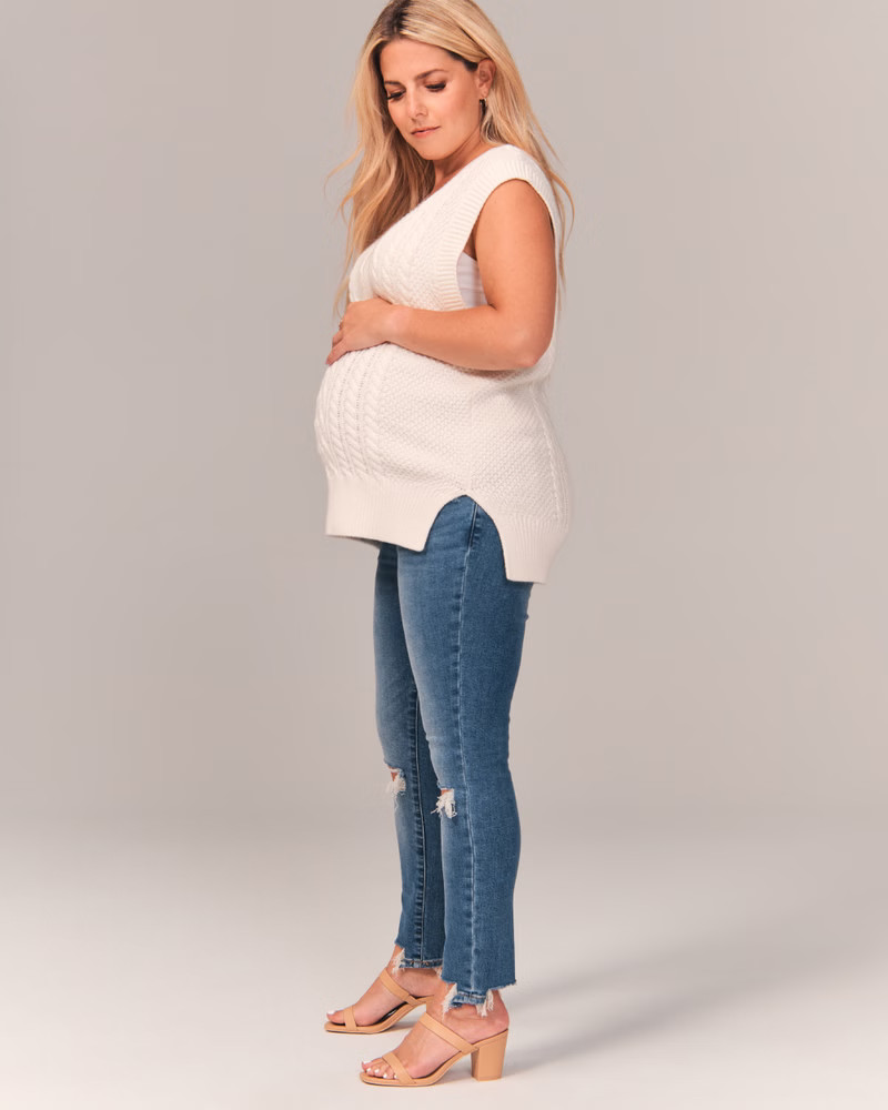 Maternity High Rise Ankle Jeans | Abercrombie & Fitch (US)