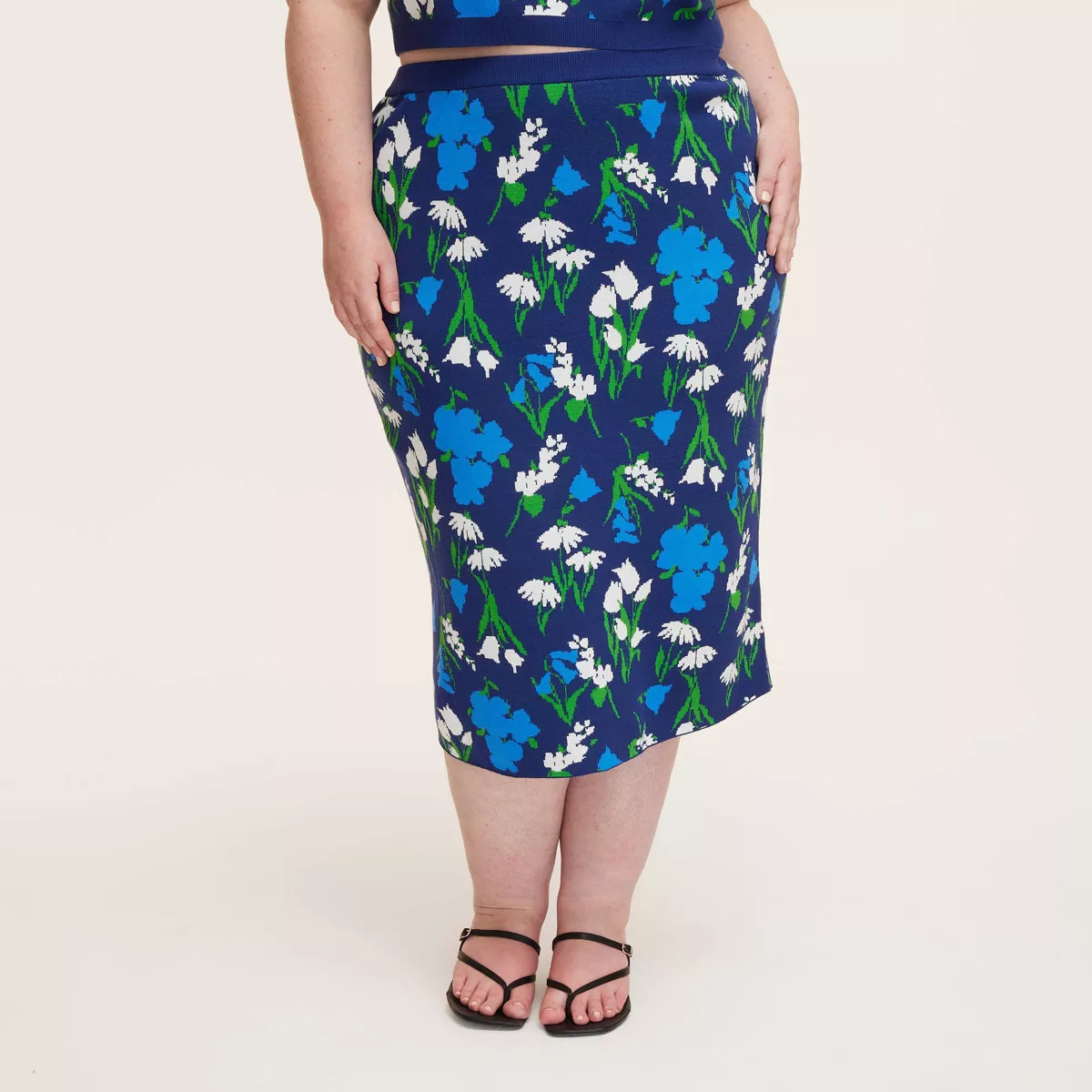 Women's Mixed Floral Sweater Midi Skirt - kate spade new york x Target Blue/Green/White | Target