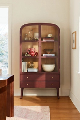 Moretti Oak Curio Cabinet | Anthropologie (US)