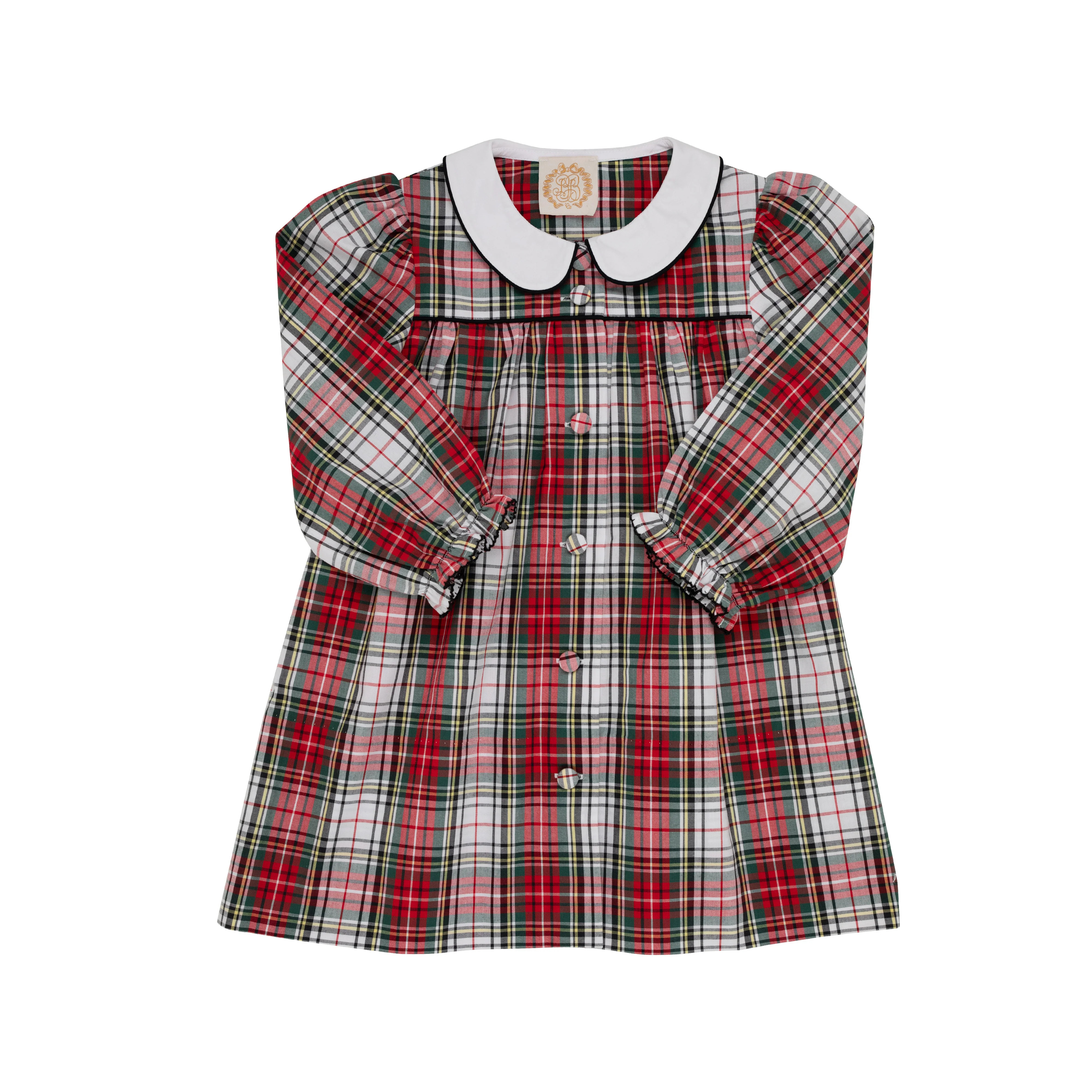 Long Sleeve Tabitha's Teacher's Pet Dress - Keene Place Plaid with Worth Avenue White | The Beaufort Bonnet Company
