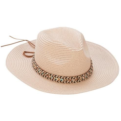 Women's Woven Braided Rainbow Trim Hat - Pink--0269599690986   | Burkes Outlet | bealls