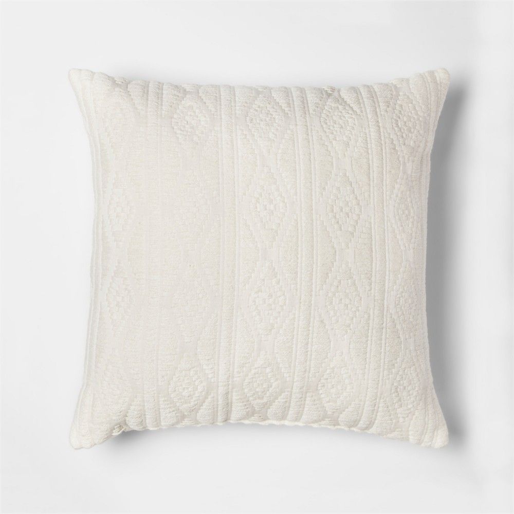 Woven Jacquard Throw Pillow - Threshold , White | Target