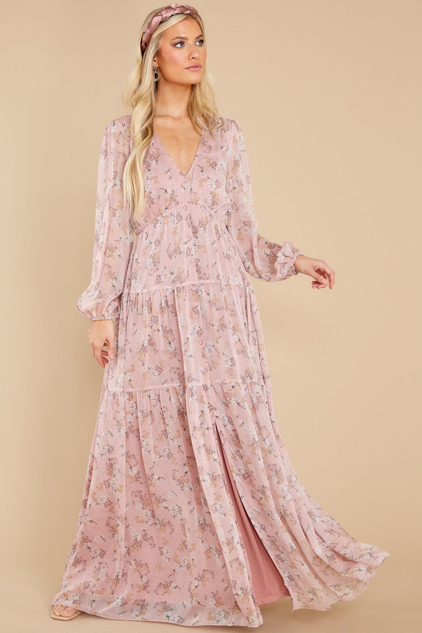 Love Symphony Mauve Pink Floral Print Dress | Red Dress 