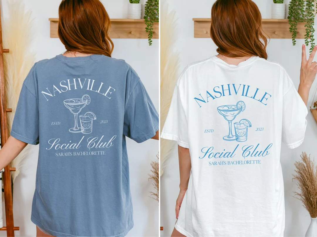 Comfort Color Bachelorette Party Shirts Custom Cocktail Club - Etsy | Etsy (US)