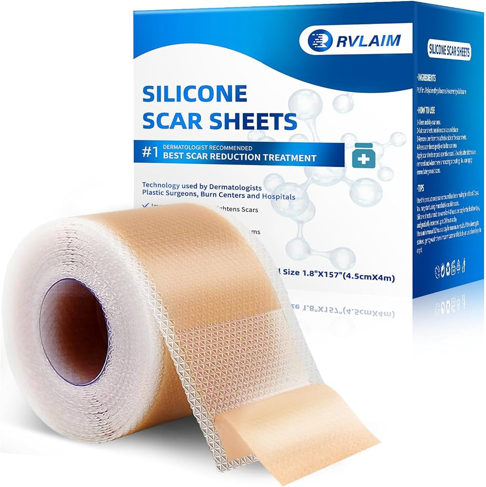 Rvlaim Silicone Scar Sheets, Silicone Scar Tape(1.8” x 157” Roll 4M), Silicone Scar Sheets fo... | Amazon (US)