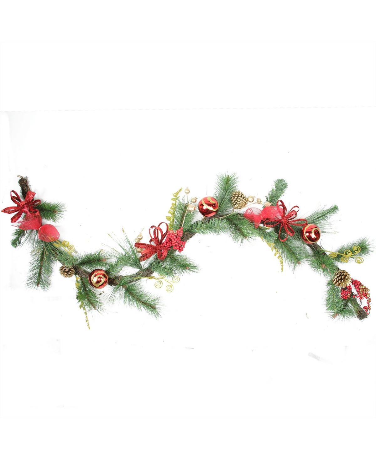 Northlight 6' Red Burlap and Gold Pinecone Artificial Christmas Garland - Unlit | Macys (US)