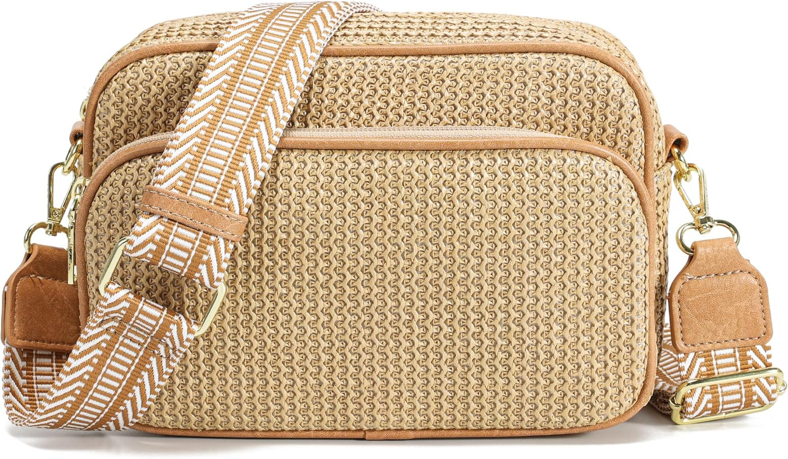 Ambistra Faux Straw Crossbody Bags for Women Small Summer Purse RFID Woven Raffia Bag Travel Hawa... | Amazon (US)