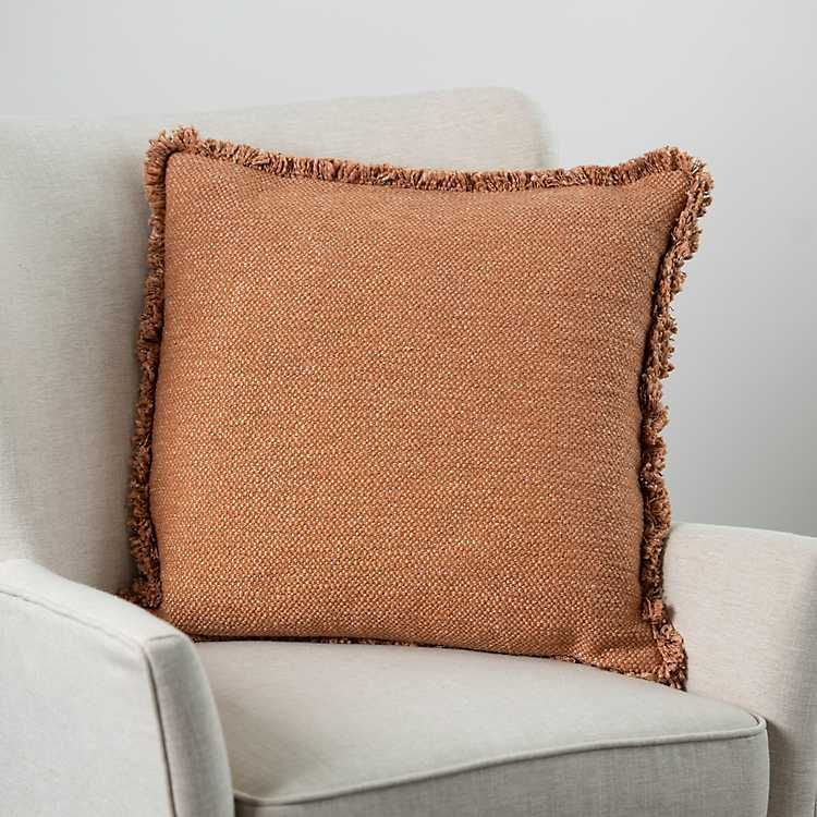 Clay Kaia Textured Fringe Pillow | Kirkland's Home