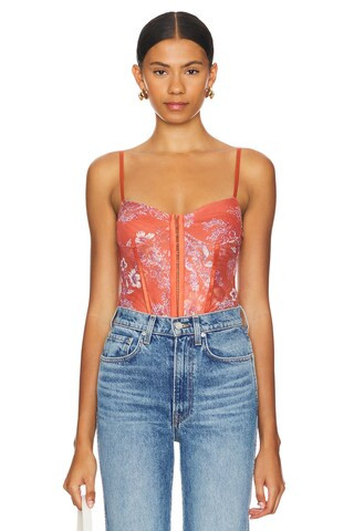 X Intimately FP Printed Night Rhythm Bodysuit in Tomato Combo | Revolve Clothing (Global)