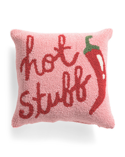 14x14 Hot Stuff Hooked Pillow | TJ Maxx