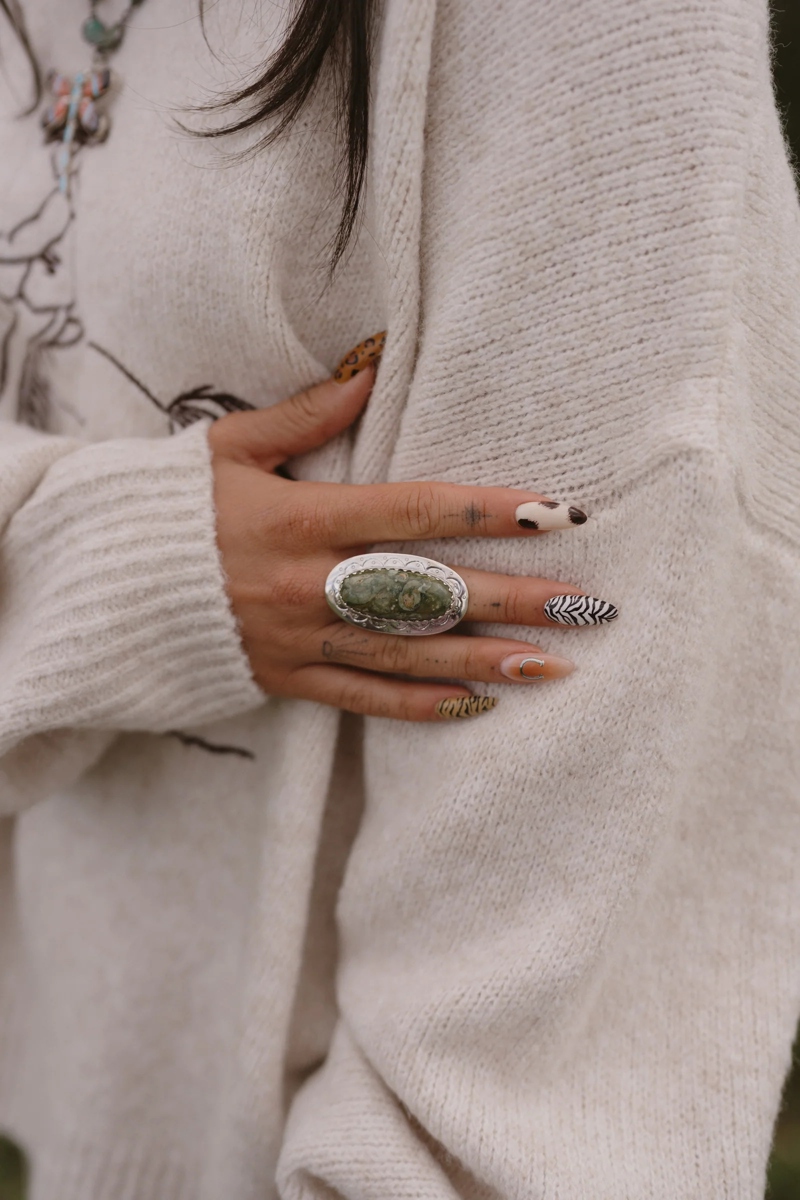 Sojourner Ring | Rainforest Jasper | Goldie Lew Jewelry, LLC