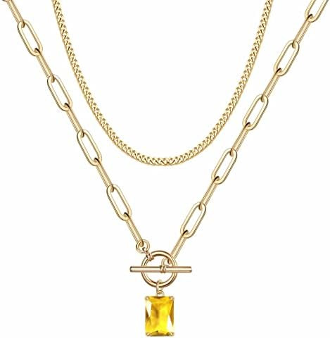 Gold Layered Necklaces for Women, 14K Gold Plated Vintage Evil Eye Queen Elizabeth Bee Sun and Mo... | Amazon (US)