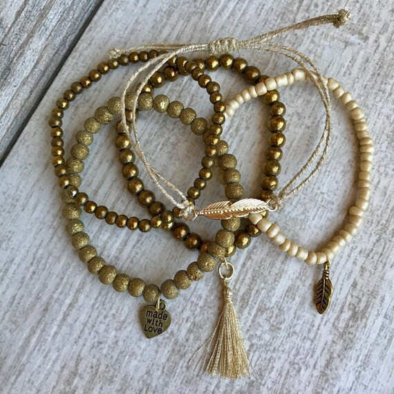 Sepia, String bracelets, handmade, beaded bracelets, boho, arm candy | Etsy (US)