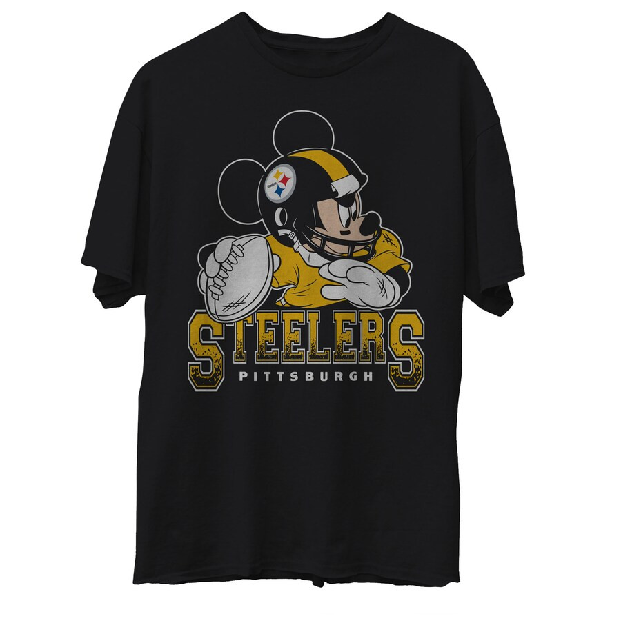 Pittsburgh Steelers Junk Food Disney Mickey QB T-Shirt - Black | Fanatics