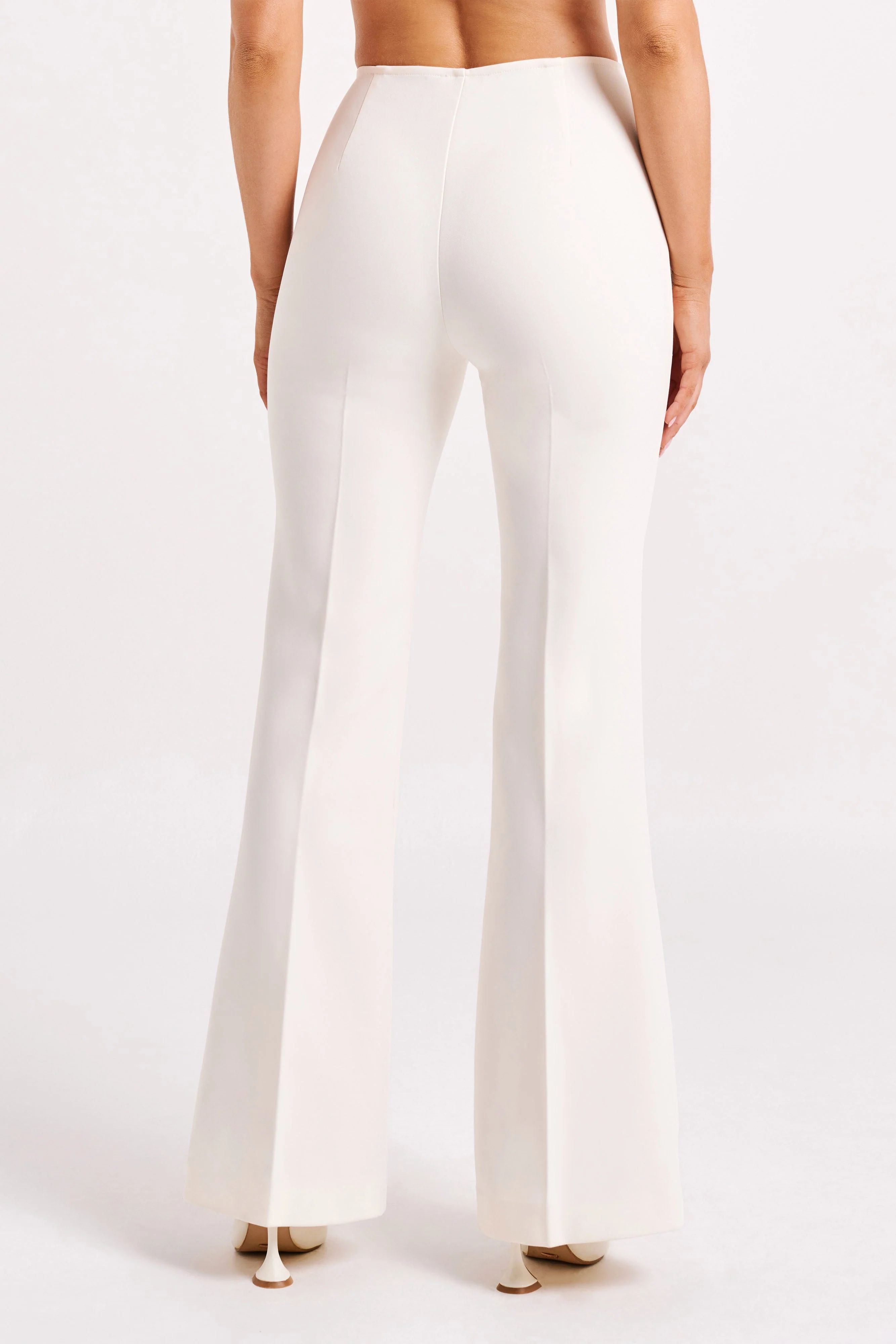 Loretta Fit & Flare Tailored Pant - Ivory | MESHKI US