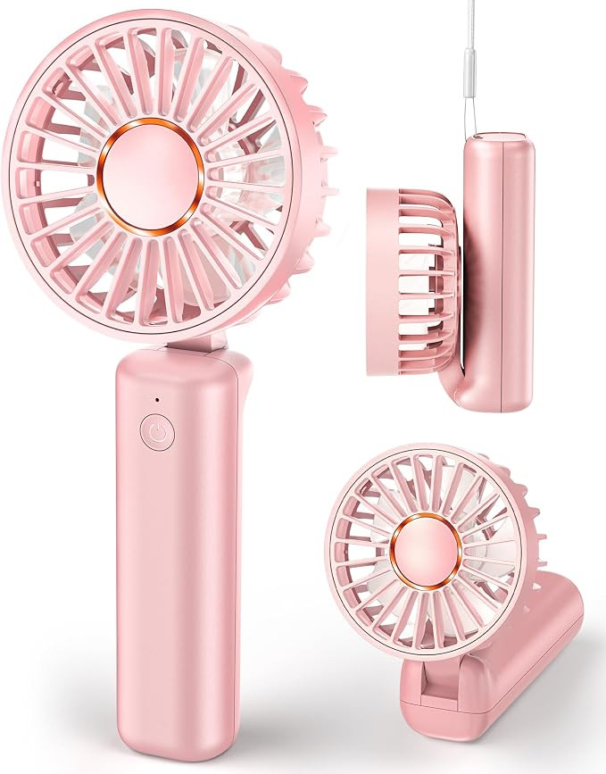 Portable Handheld Fan, Mini Desk Fan Foldable 1800mAh, 180° Ratotion, 3 Speeds, Ultra Quite, Up ... | Amazon (UK)