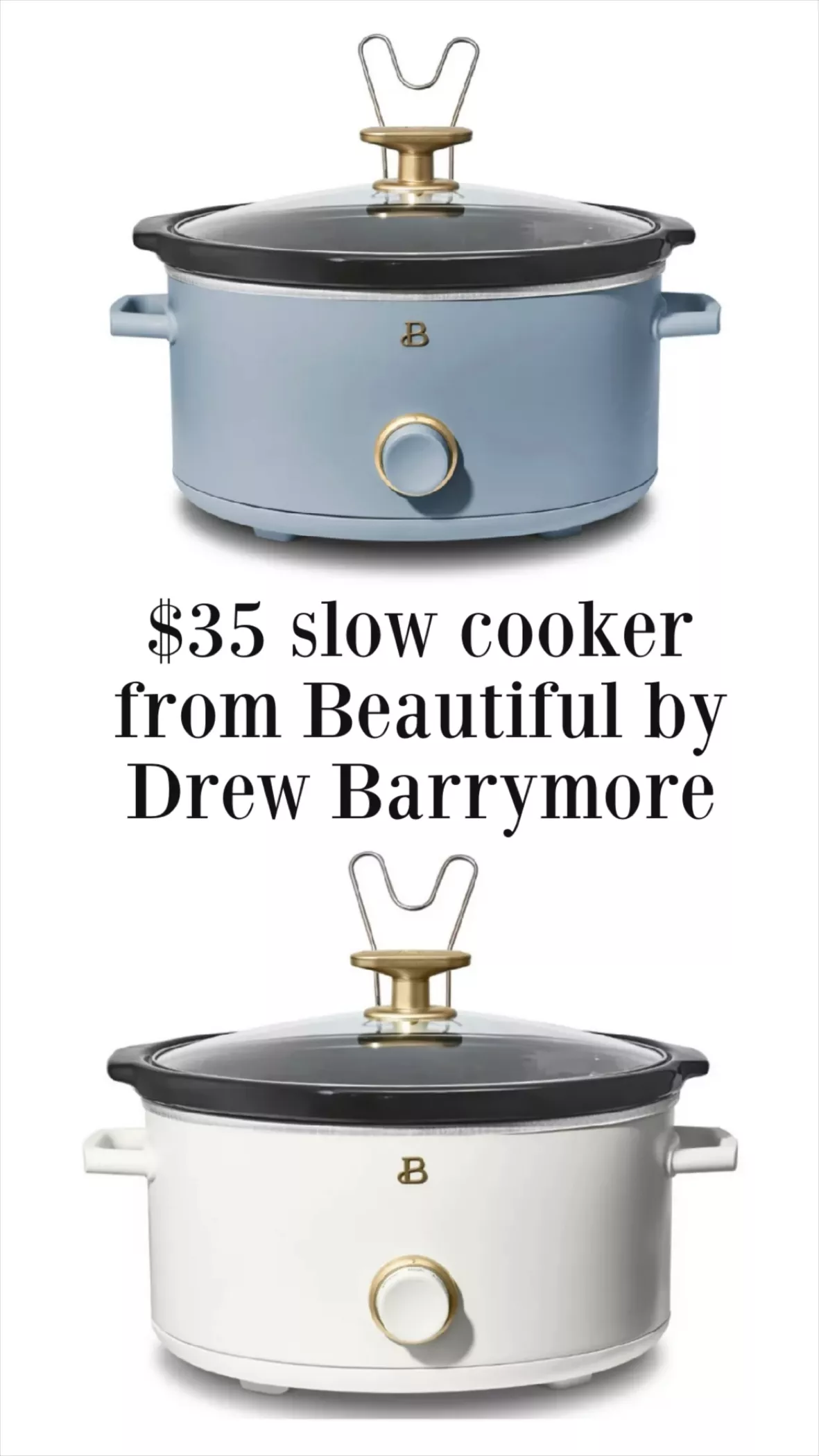 Beautiful 8QT Slow Cooker, White Icing by Drew Barrymore