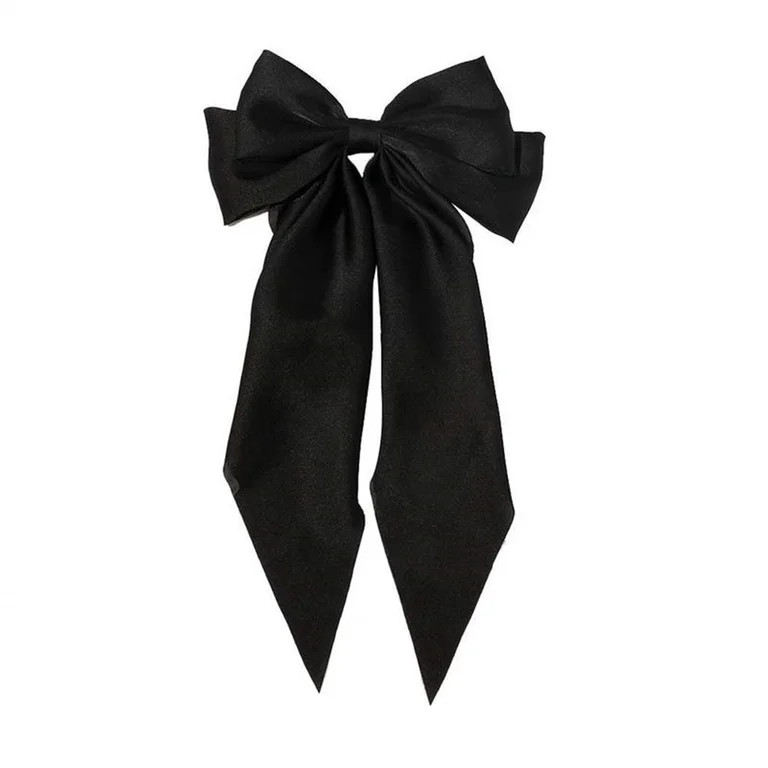 Yubnlvae Fashion Women Hairpin Clip Ribbon Vintage Hair Hairclip Satin Bow Bowknot Headband Black | Walmart (US)