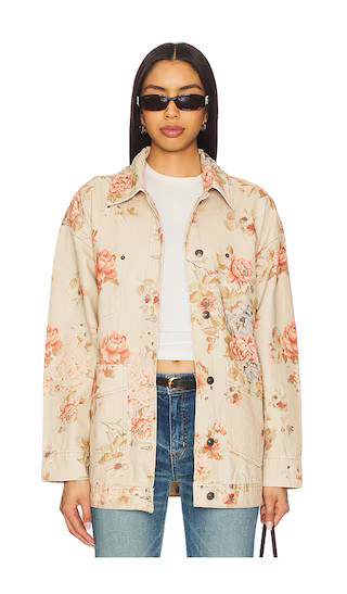 Free People x We The Free Avery Denim Jacket in Cream. - size M | Revolve Clothing (Global)