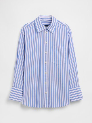 Organic Cotton Poplin Stripe Big Shirt | Gap (US)