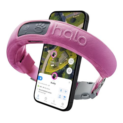 Halo Collar 3 - GPS Dog Fence - Multifunction Wireless Dog Fence & Training Collar with Real-Time Tracking & GPS - Waterproof, Instantly Create and Store Wireless Fences (Medium/Large, Orchid) | Amazon (US)
