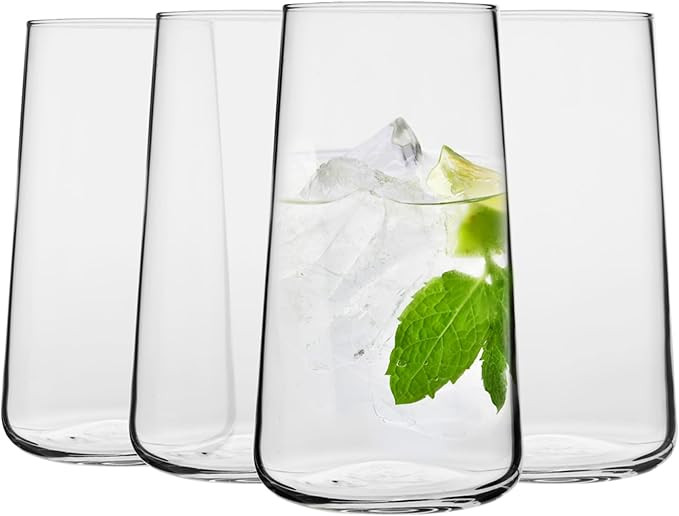 Krosno Water Glasses, Set of 4, Capacity 20 fl oz, Infinity Collection, Thin Highball Glasses,Cle... | Amazon (US)