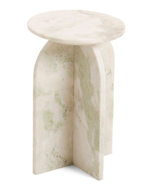 20x13 Solid Marble Round Accent Table | Furniture & Lighting | Marshalls | Marshalls