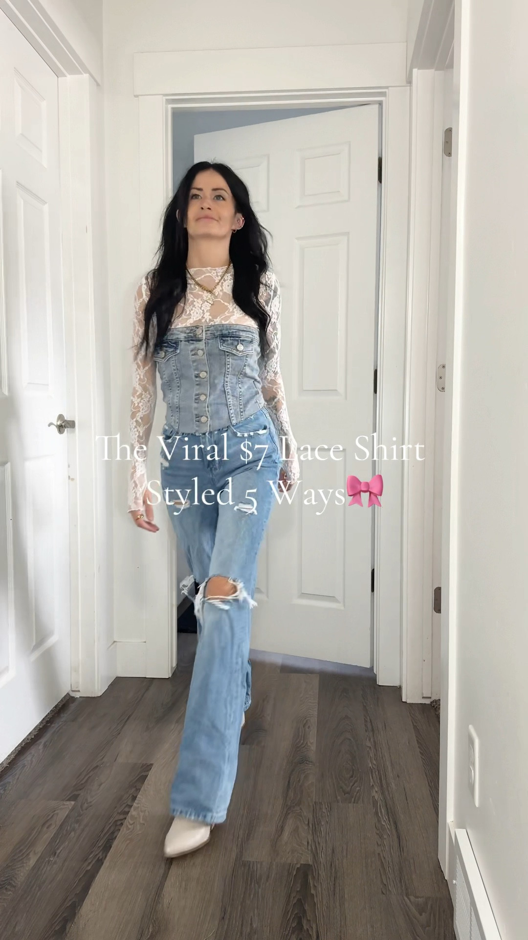 This lace top is so versatile I wear it with everything! And for only $7!! #lace #meshshirt #outfitideas #outfitinspo #casualoutfits #grungy #westernfashion 

#LTKSpringSale #LTKStyleTip
