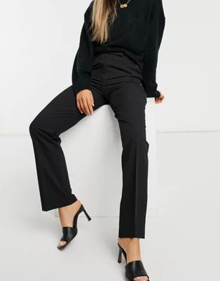 ASOS DESIGN tailored straight leg pants in black | ASOS (Global)