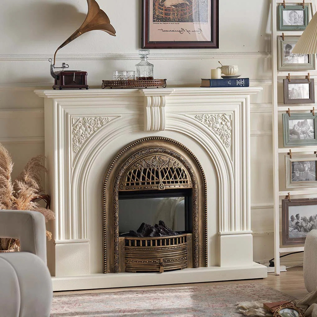 French-style Carved Heating Fireplace | Wayfair North America