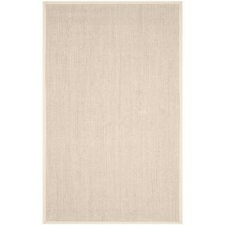 Natural Fiber Marble/Beige 5 ft. x 8 ft. Border Area Rug | The Home Depot