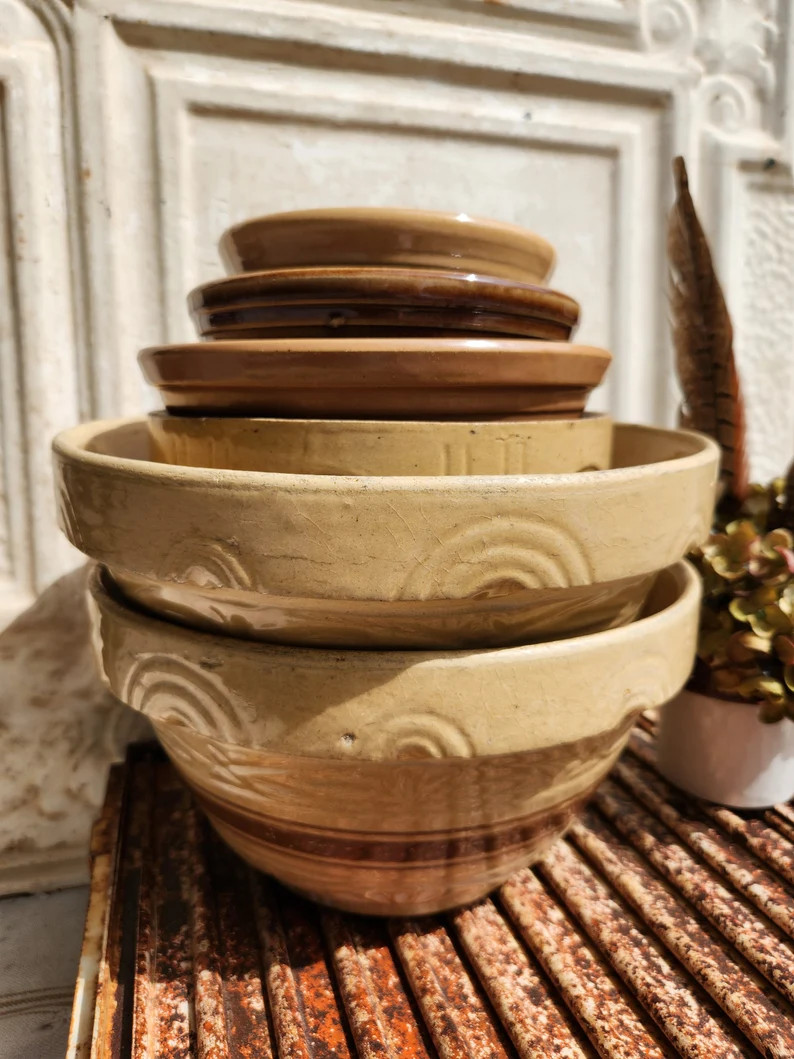 Large Yellow Ware Bowl I 10.25 Inches Wide I Crock Bowl I Stoneware Bowl I Robinson Ransbottom - ... | Etsy (US)