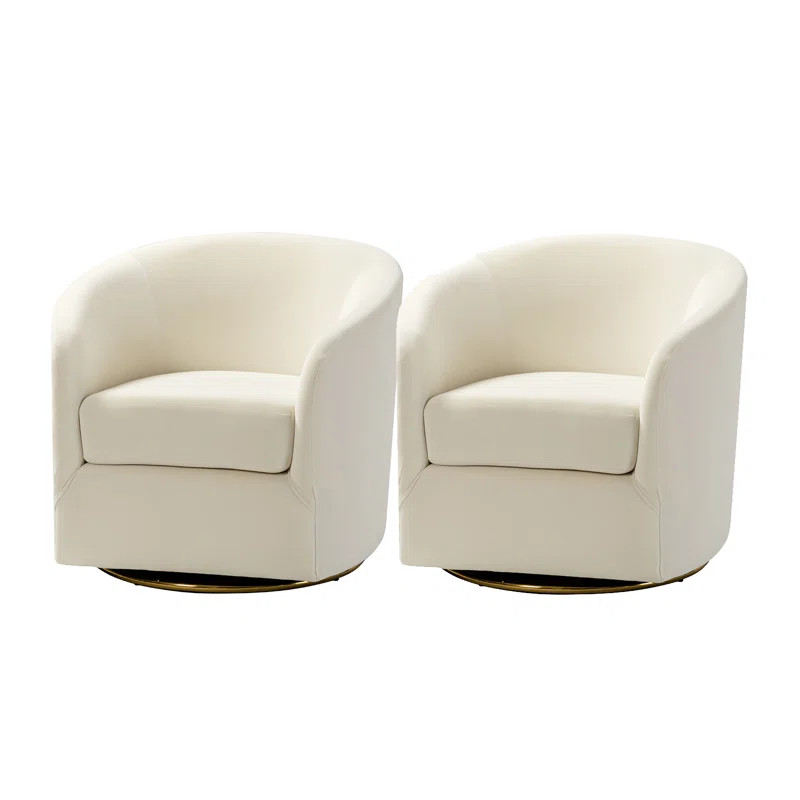 Holden 31.5'' Wide Velvet Barrel Chair (Set of 2) | Wayfair North America